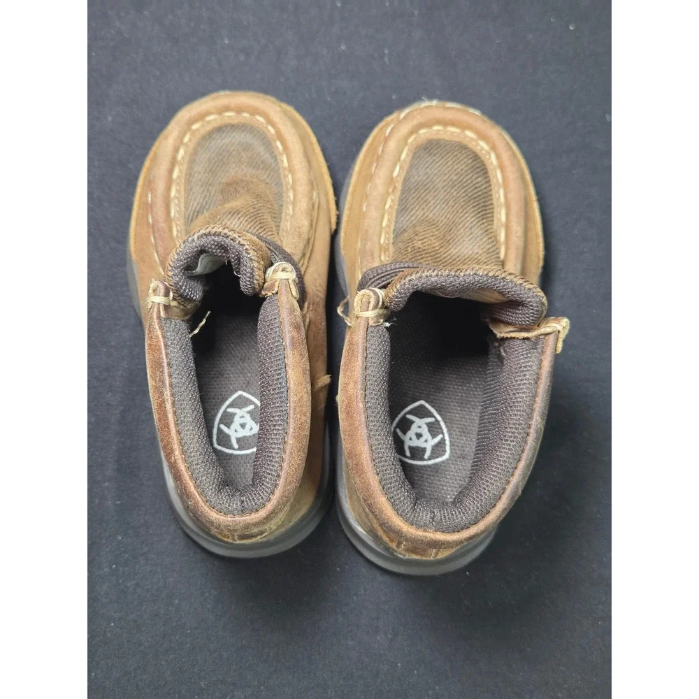 Ariat Lil Stompers Toddler Boys Brown Leather Western Moc Toe Boots A443000302-0